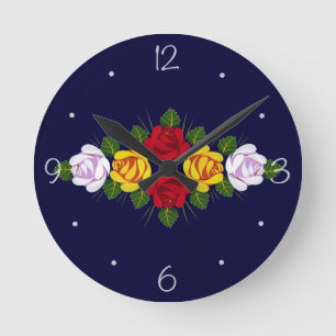 UK Canal roses Runde Wanduhr