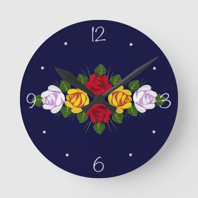 UK Canal roses Runde Wanduhr (Vorderseite)