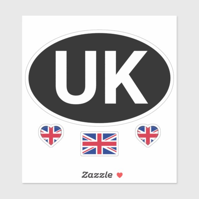 UK Car Sticker travel Set / British Union Jack /GB (Blatt)