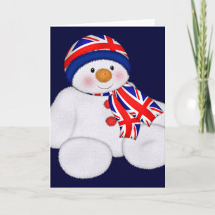 UK Christmas Snowman Feiertagskarte