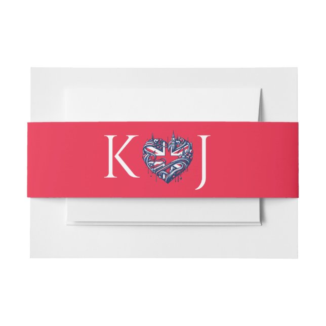 UK Couple Wedding Einladungsbanderole (Vorderseite Beispiel)