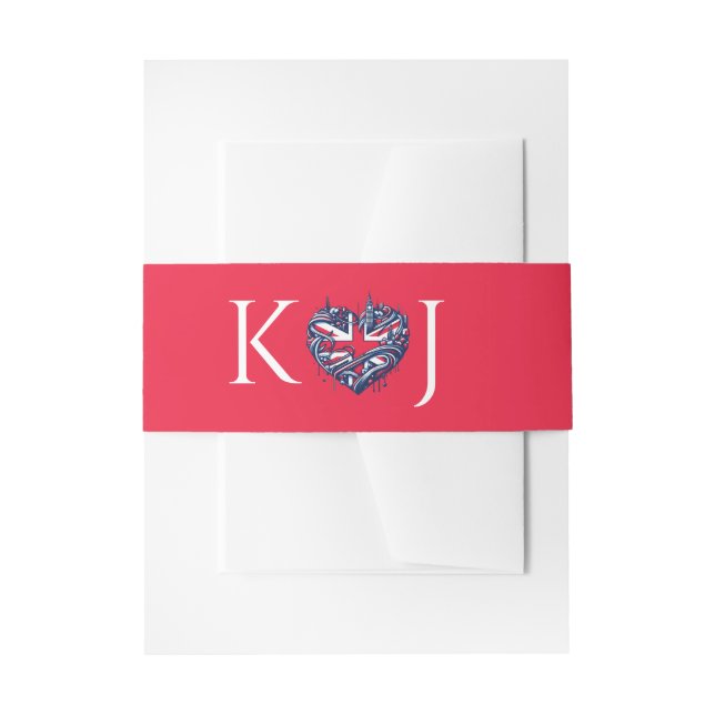 UK Couple Wedding Einladungsbanderole (Vorderseite Beispiel)
