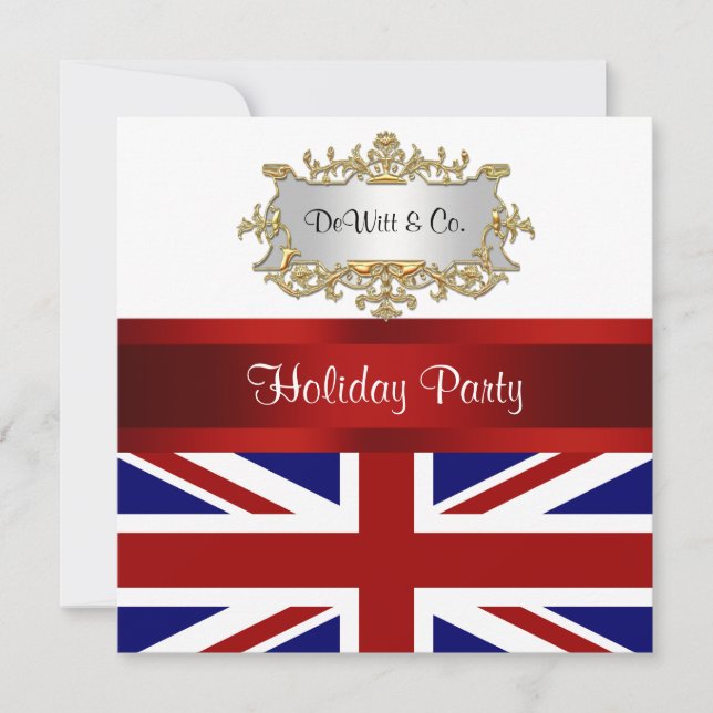 UK England Flaggen Party Einladung Red White Blue (Vorderseite)