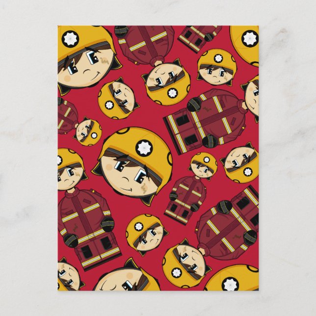 UK Firefighter Gemustert Postkarte (Vorderseite)