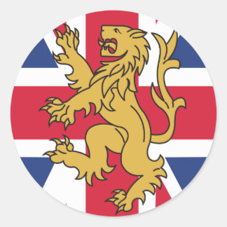 UK Flag Lion Runder Aufkleber