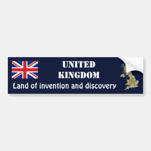UK Flag + Map Autoaufkleber