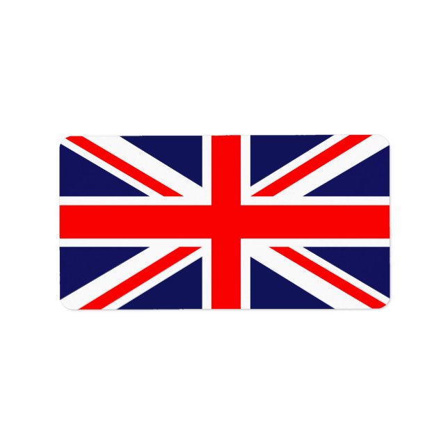 UK-Flagge Adressaufkleber (Vorne)