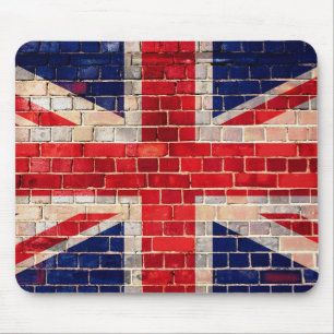 UK-Flagge auf einem Backstein-Wand-Mauspad Mousepad