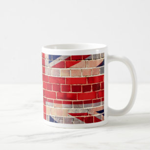 UK-Flagge auf einer Ziegelmauer Kaffeetasse