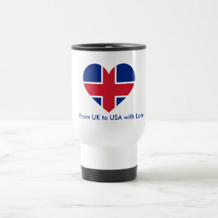 UK-Flagge Herz Custom Name Tasse - Britisches Lieb