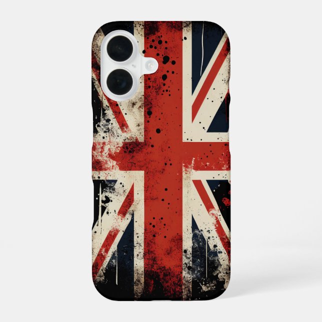 UK-Flagge iPhone 16 Hülle (Rückseite)