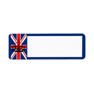 UK-Flagge/Kronen-Rücksendeadressen-Aufkleber