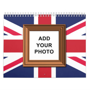 UK-Flagge Union Jack Fügen Sie Ihr Foto Vintage 20 Kalender