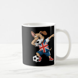 UK-Fußball-Dabbing-Hund Union Jack Kaffeetasse