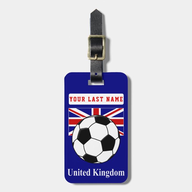UK Fußball-Gepäckmarke (Ihre Adresse auf der Rücks Gepäckanhänger (Vorderseite vertikal)