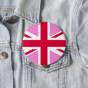 UK Gay Pride (Pink Union Jack) (Gay British Flag) Button
