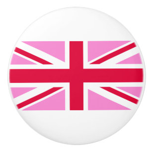 UK Gay Pride (Pink Union Jack) (Gay British Flag) Keramikknauf