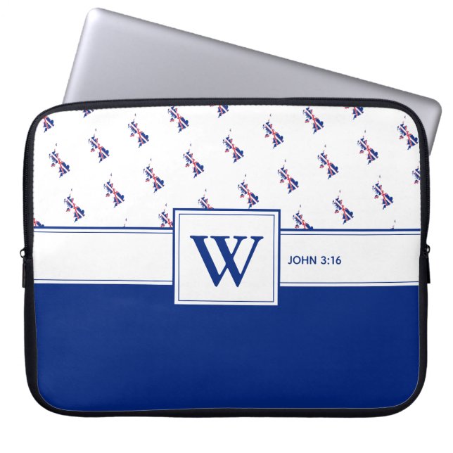 UK GREAT BRITAIN Biologie Monogram Christliches No Laptopschutzhülle (Vorderseite)