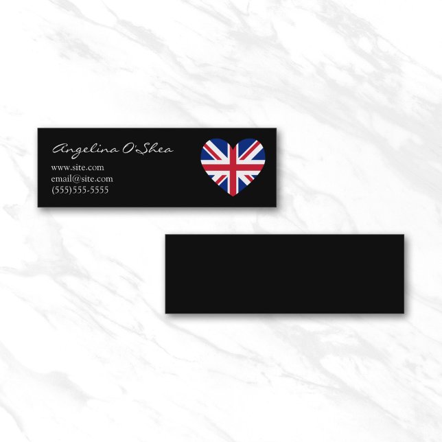 UK Heart Skinny Business Card Mini Visitenkarte (UK Heart Skinny Business Card)