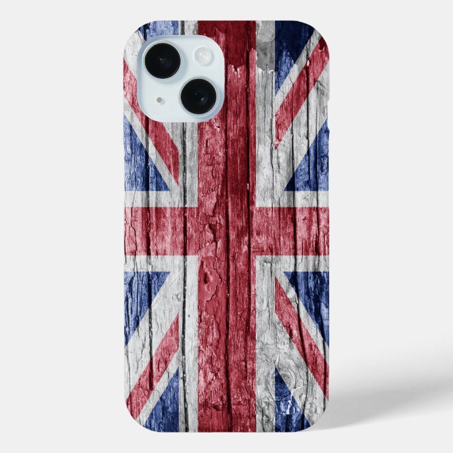UK Holzflagge Case-Mate iPhone Hülle (Rückseite)