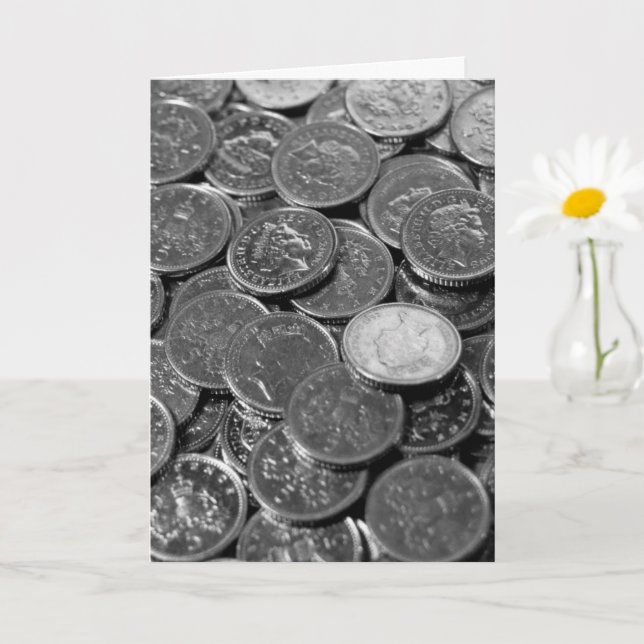 UK-Münzkarte mit 5 Pence Karte (Kleine Pflanze)