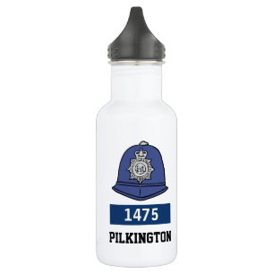 UK Police Constable Helmet - Name und Nummer hinzu Edelstahlflasche