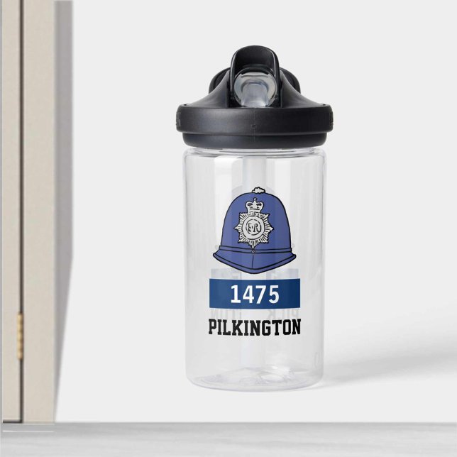UK Police Constable Helmet - Name und Nummer hinzu Trinkflasche (Von Creator hochgeladen)