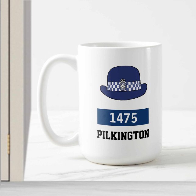 UK Police WPC Hat - Zahl und Name hinzufügen Kaffeetasse (Von Creator hochgeladen)