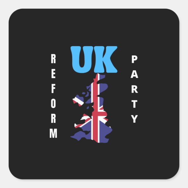 UK Reform Party Quadratischer Aufkleber (Vorderseite)