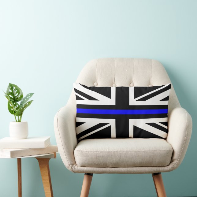 UK Thin Blue Line Union Jack Flag Lendenkissen (Stuhl )