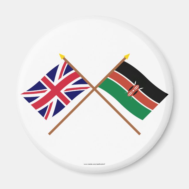 UK und Kenia - Grenzflaggen Magnet (Vorne)