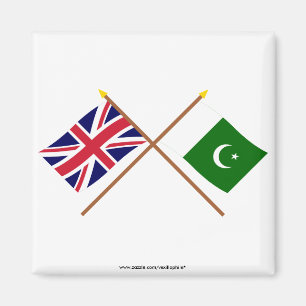 UK und Pakistan überquerten Flaggen Magnet