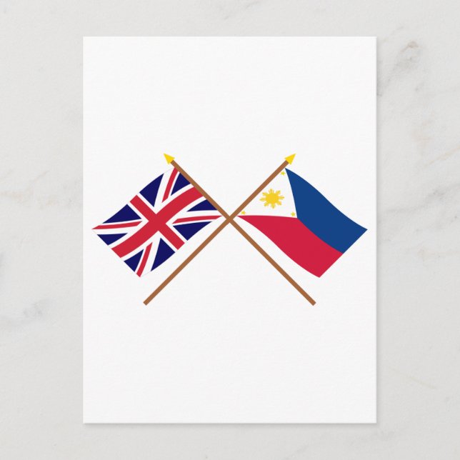 UK und Philippinen - Grenzflaggen Postkarte (Vorderseite)