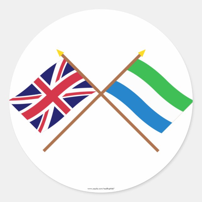 UK und Sierra Leone überquerten Flaggen Runder Aufkleber (Vorderseite)