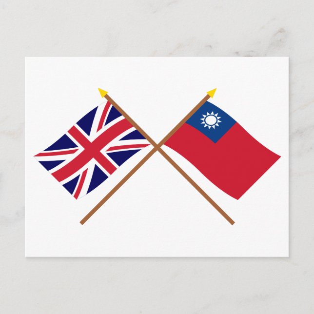 UK und Taiwan Grenzflaggen Postkarte (Vorderseite)