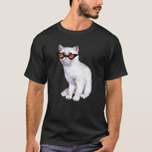 Uk Union Jack Britische Flagge England Silber Katz T-Shirt