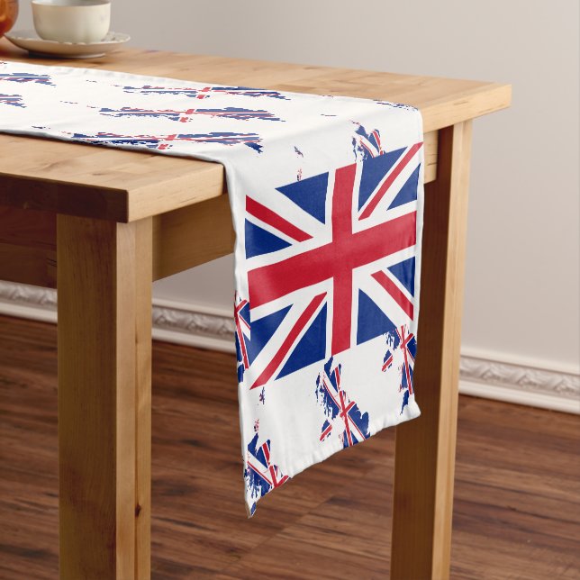 UK UNION JACK Britische Flagge Patriotisch Kurzer Tischläufer (Beispiel)