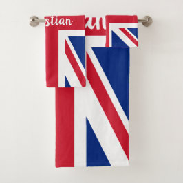 UK Union Jack British Themed Personalisiert Badhandtuch Set