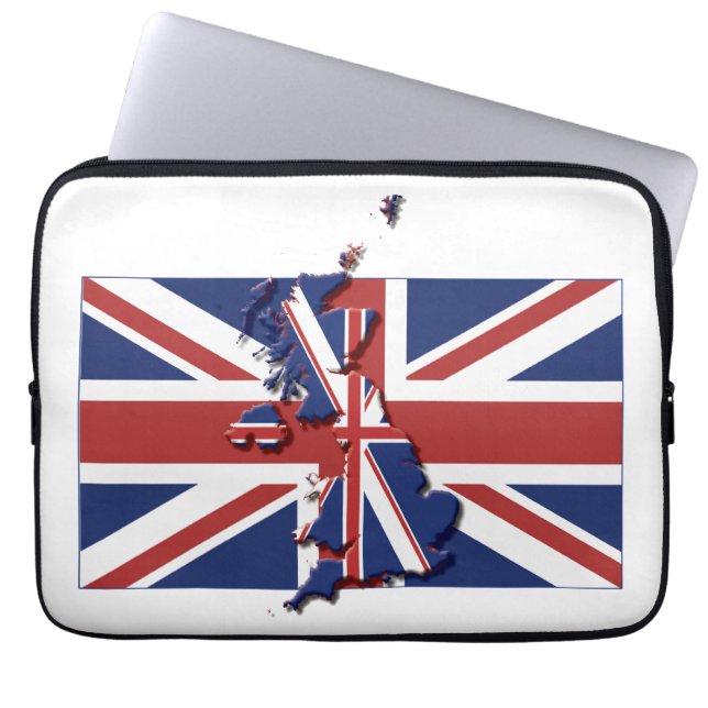 UK UNION JACK Flag Map Patriotic Computer Laptopschutzhülle (Vorderseite)