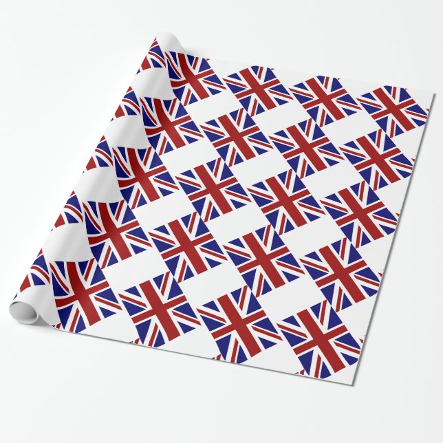 UK Union Jack Flagge diagonal Geschenkpapier (Ungerollt)