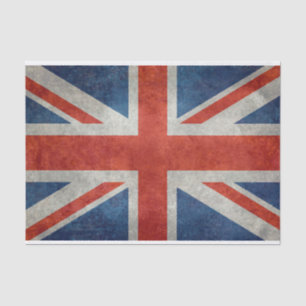 UK-Union-Jack-Flagge im Retro-Stil mit vintage-tex Seidenpapier