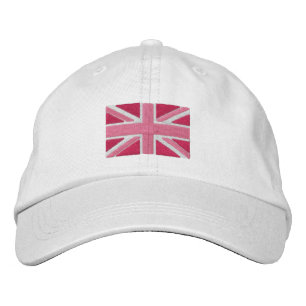 UK Union Jack Flagge in Rosa Bestickte Kappe