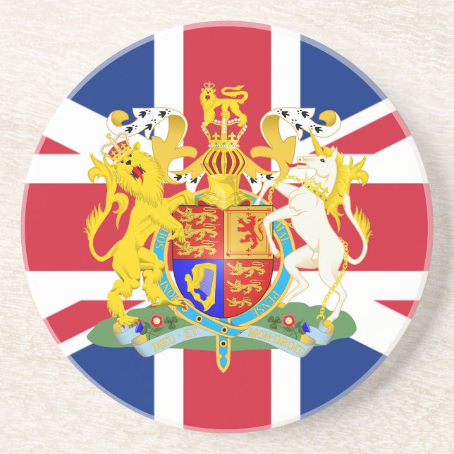 UK-Wappen & Flagge Untersetzer (Vorne)
