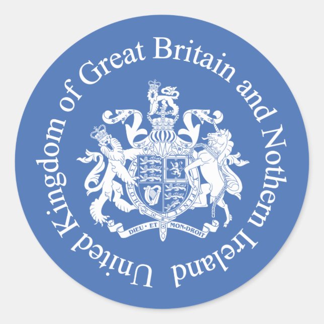 UK-Wappen Runder Aufkleber (Vorderseite)