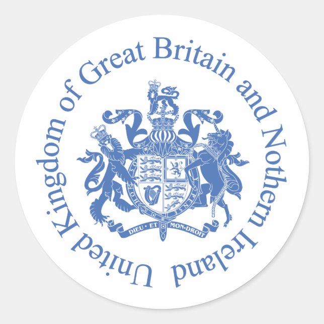 UK-Wappen Runder Aufkleber (Vorderseite)
