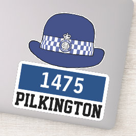 UK Women Police Constable Hat mit Name & Nummer Aufkleber
