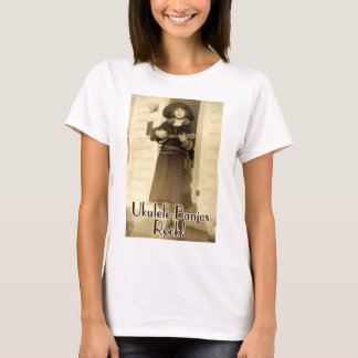 Uke Banjos Rock Ladys leichter, langärmeliger T - T-Shirt