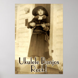 Uke Banjos Rock Poster