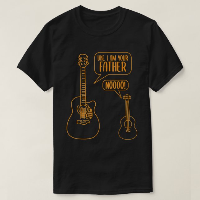 Uke I Bin Dein Vater Ukulele Gitarre Musik T-Shirt (Design vorne)