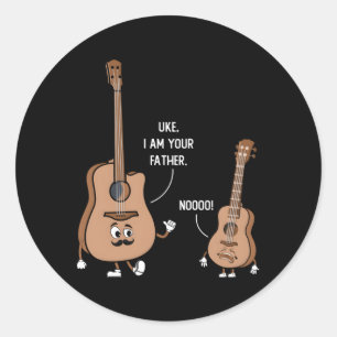 Uke Ich bin dein Vater für einen Musikfan Runder Aufkleber